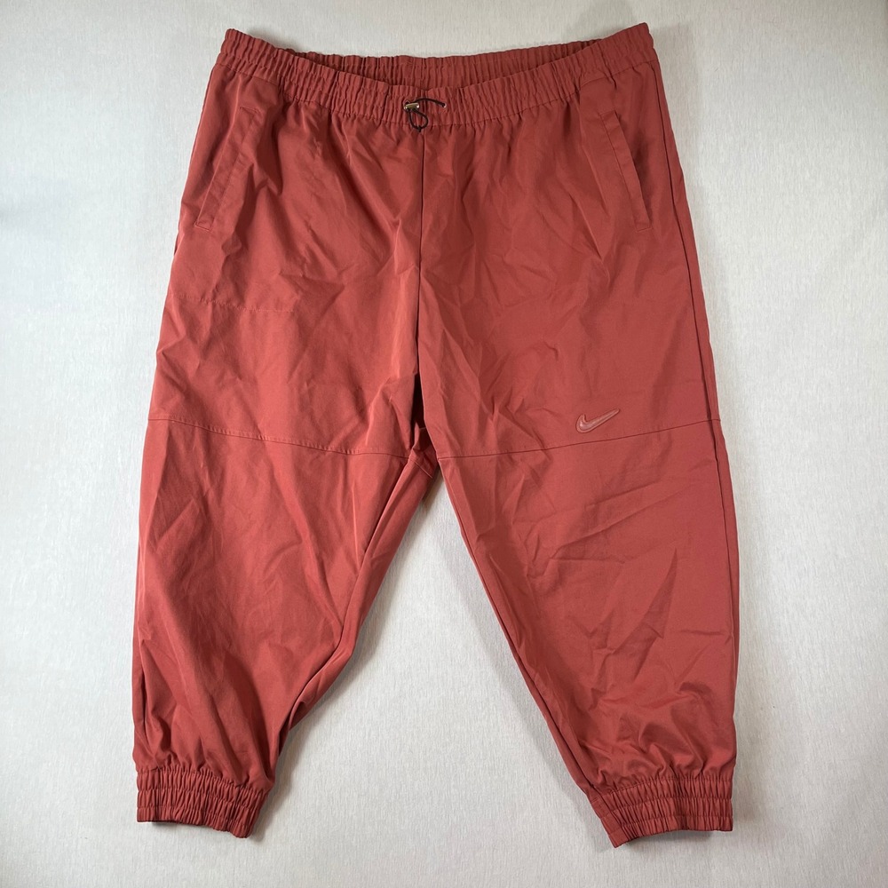 Nike Joggers Womens 3X Essential Woven Tapered Terracotta Red Stretch Athletic
